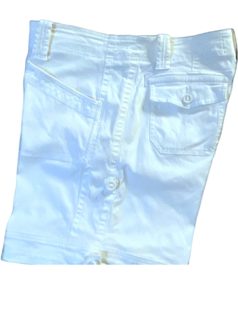 Aventura Shorts Womens 10 White Organic Cotton Utility Bermuda Pockets